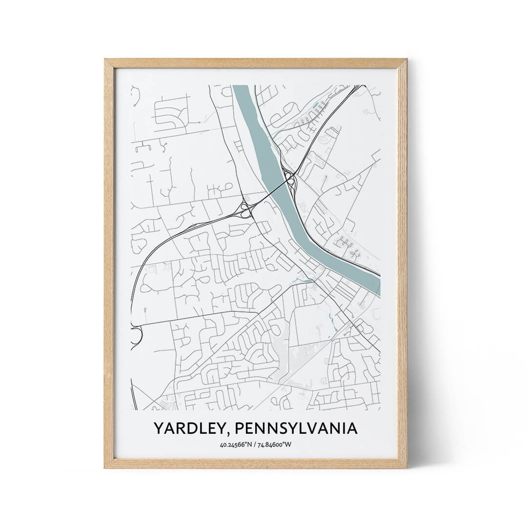 Yardley city map poster