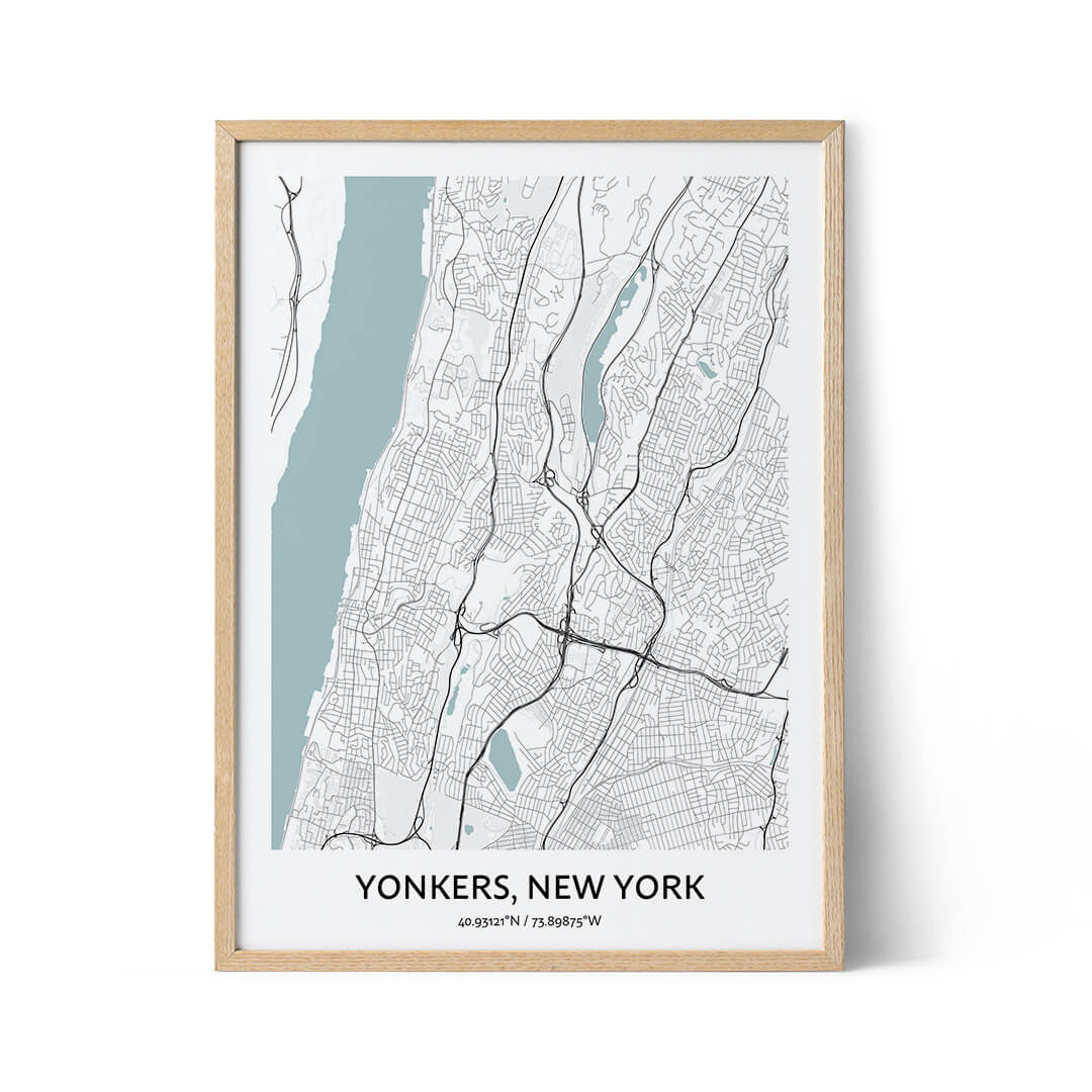 Yonkers city map poster