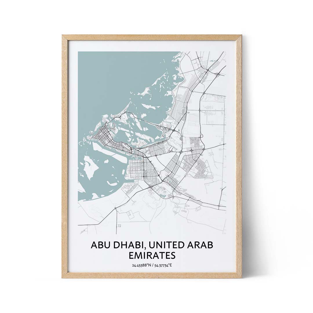 Affiche du plan de la ville d'Abu Dhabi