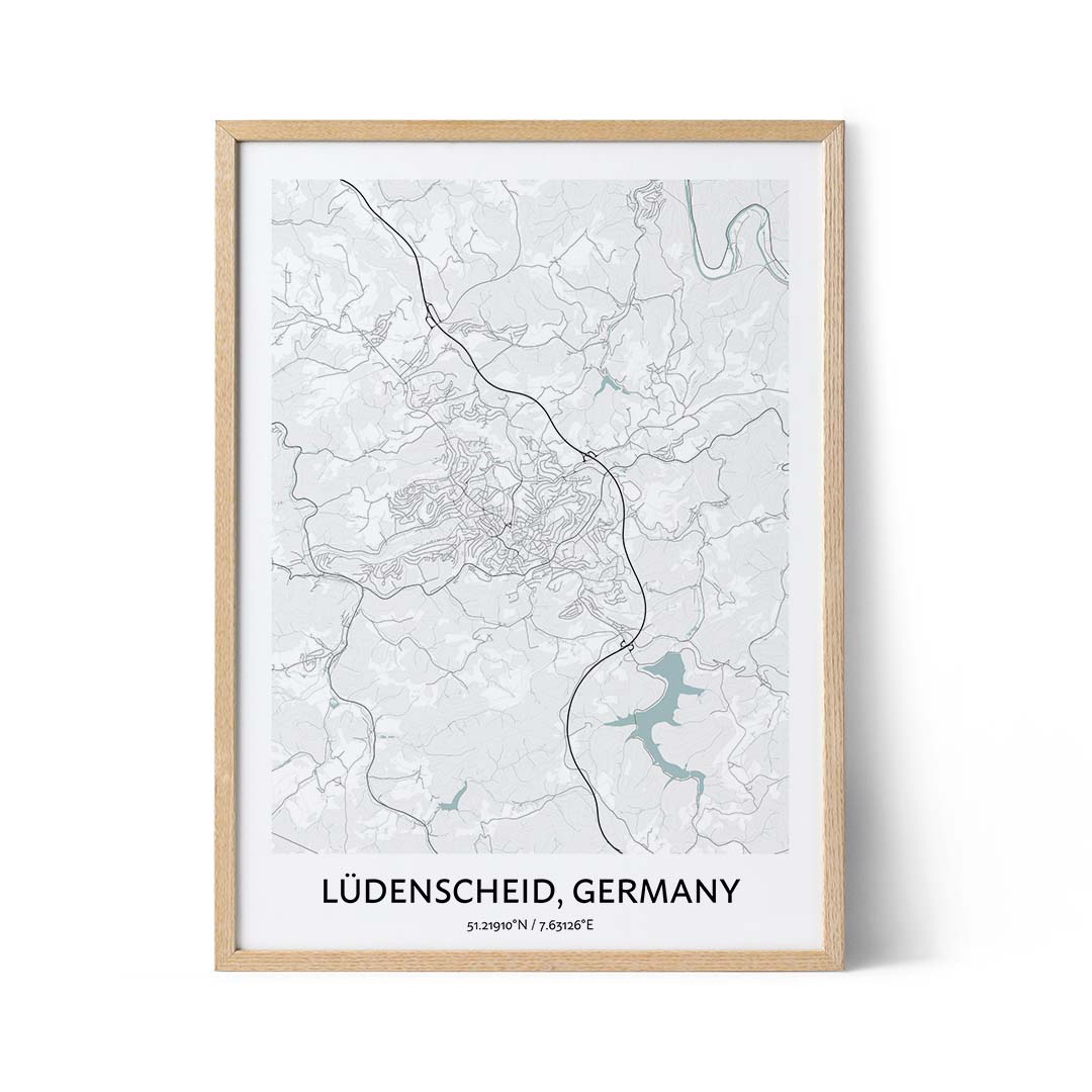 Affiche du plan de la ville de Ludenscheid