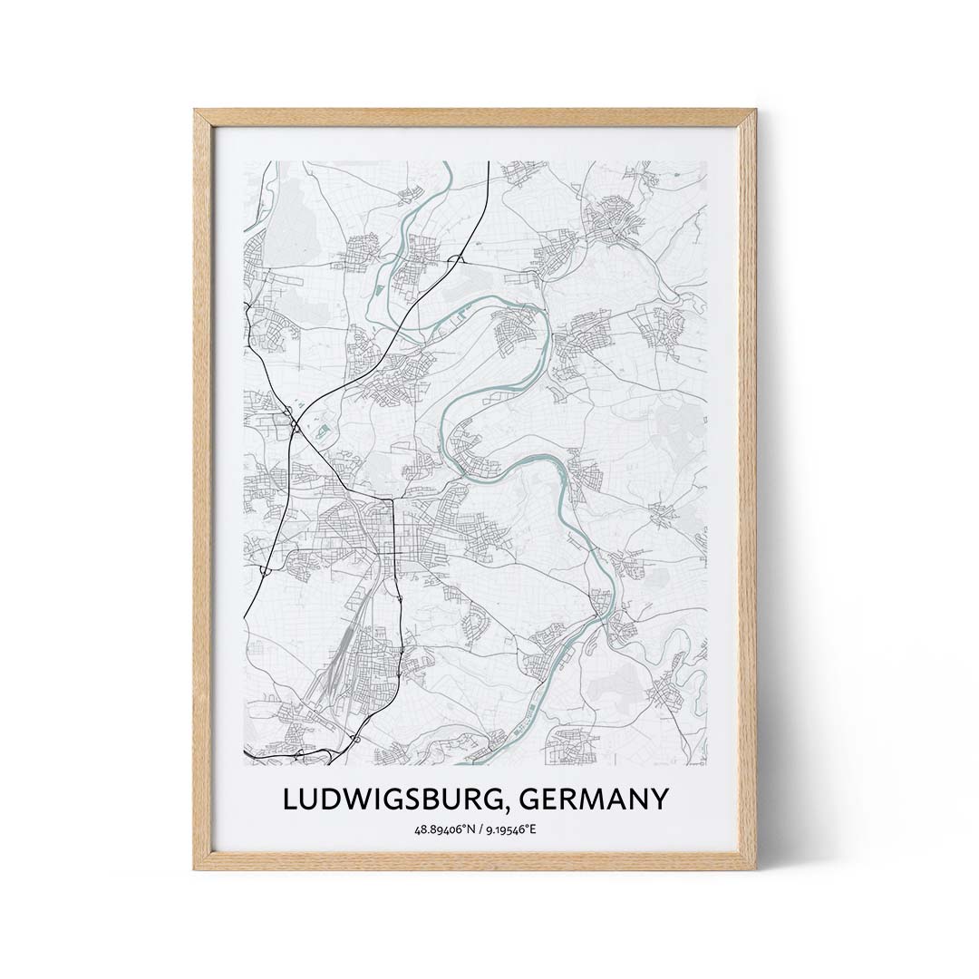 Affiche du plan de la ville de Ludwigsburg