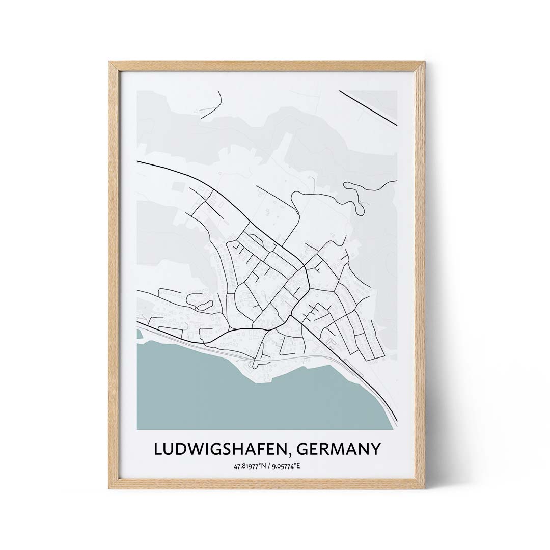 Affiche du plan de la ville de Ludwigshafen