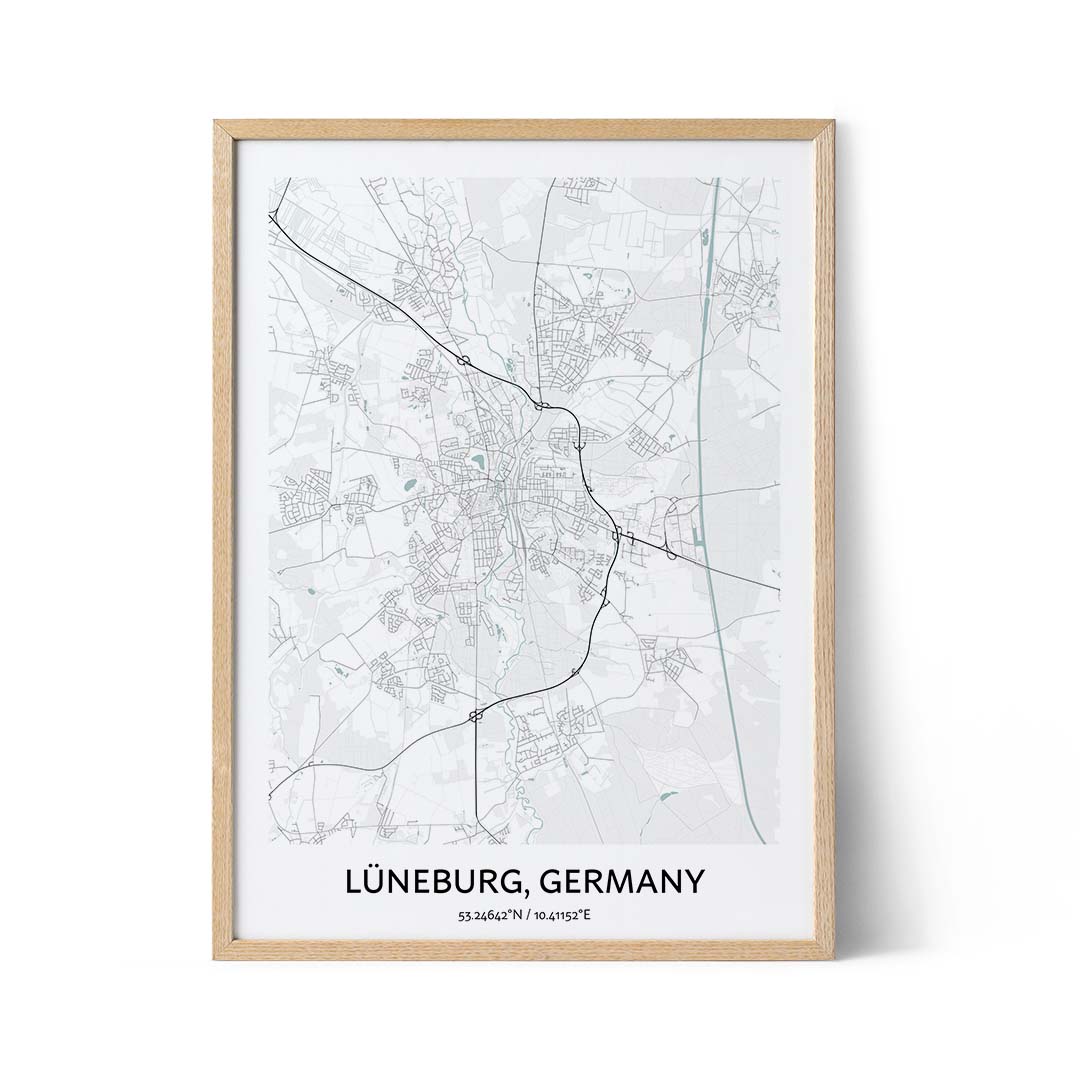 Affiche du plan de la ville de Luneburg