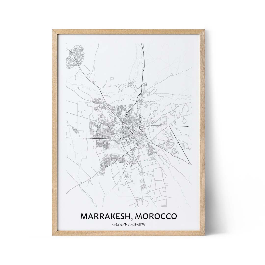 Affiche du plan de la ville de Marrakech