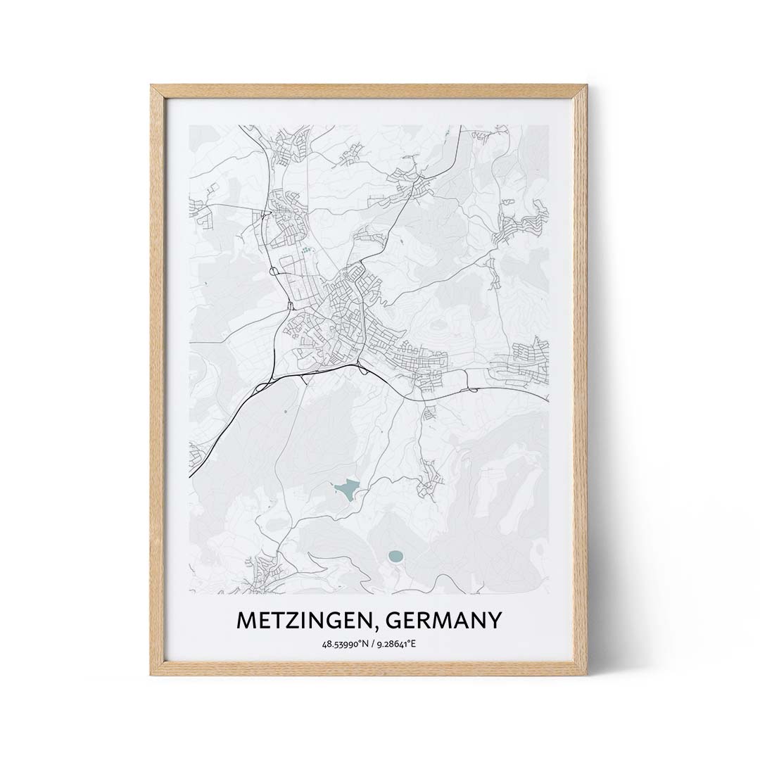 Affiche du plan de la ville de Metzingen