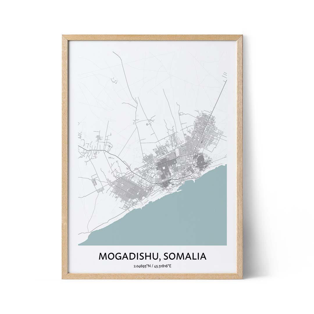 Mogadishu city map poster