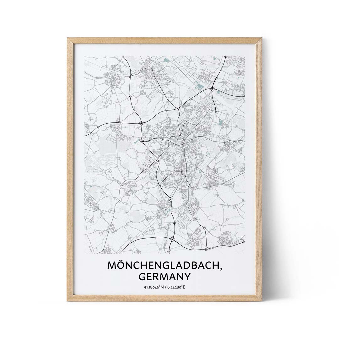 Mönchengladbach Stadtplan Poster