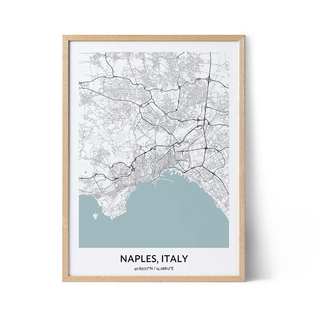 Affiche du plan de la ville de Naples