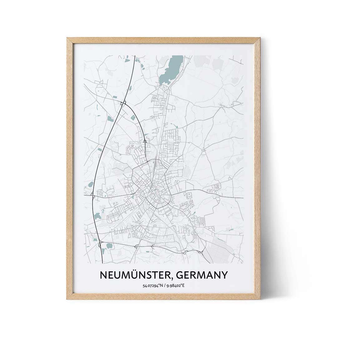 Neumunster Stadtplan Poster