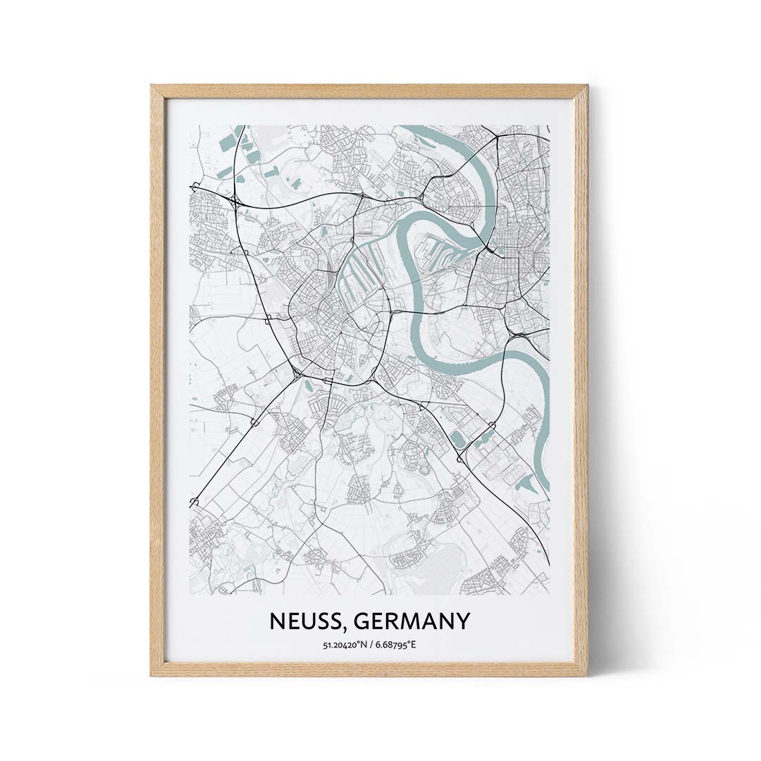 Affiche du plan de la ville de Neuss