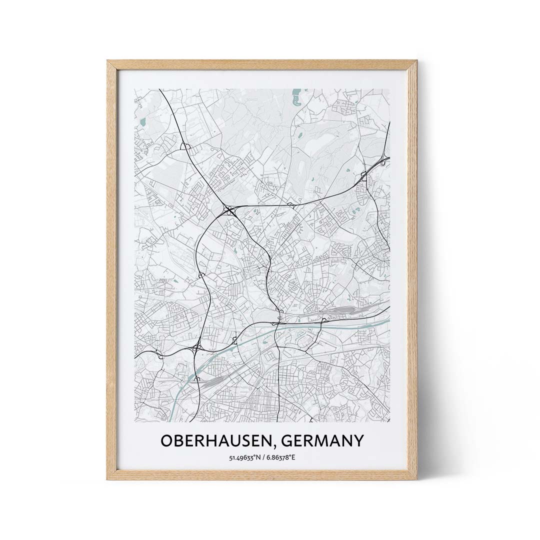 Affiche du plan de la ville d'Oberhausen