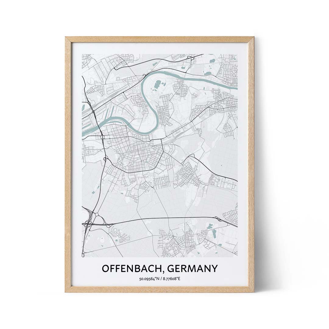 Affiche du plan de la ville d'Offenbach