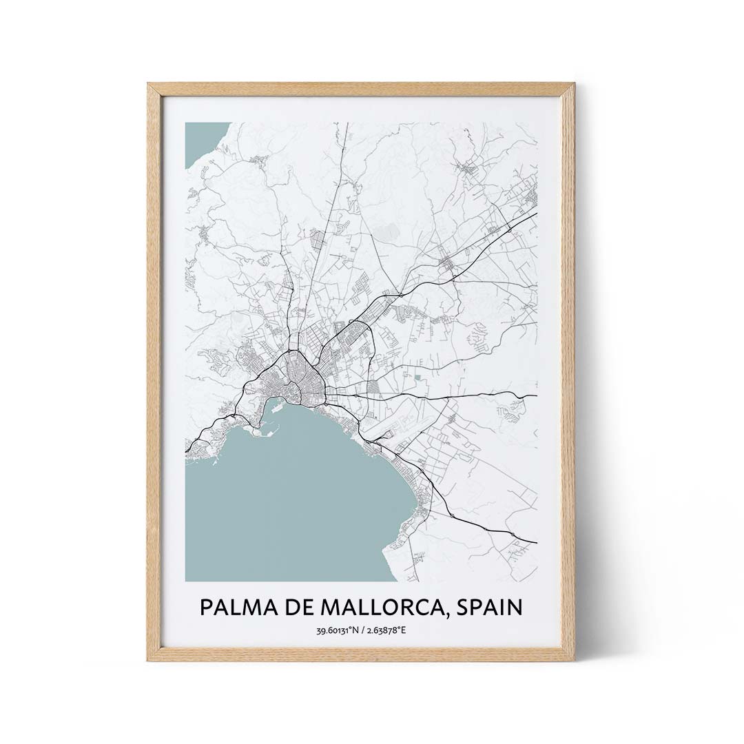 Affiche du plan de la ville de Palma de Majorque