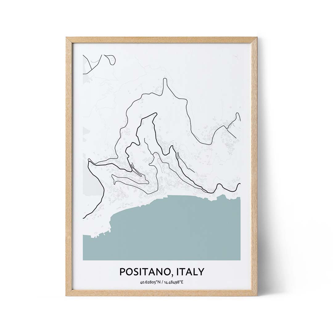 Poster du plan de la ville de Positano