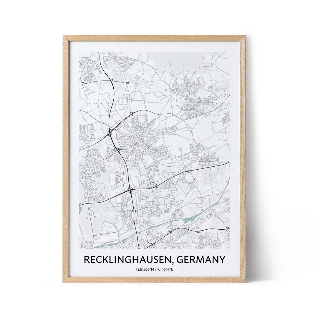 Affiche du plan de la ville de Recklinghausen