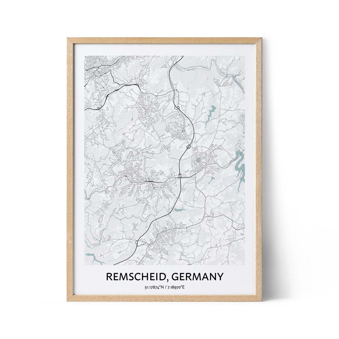 Affiche du plan de la ville de Remscheid