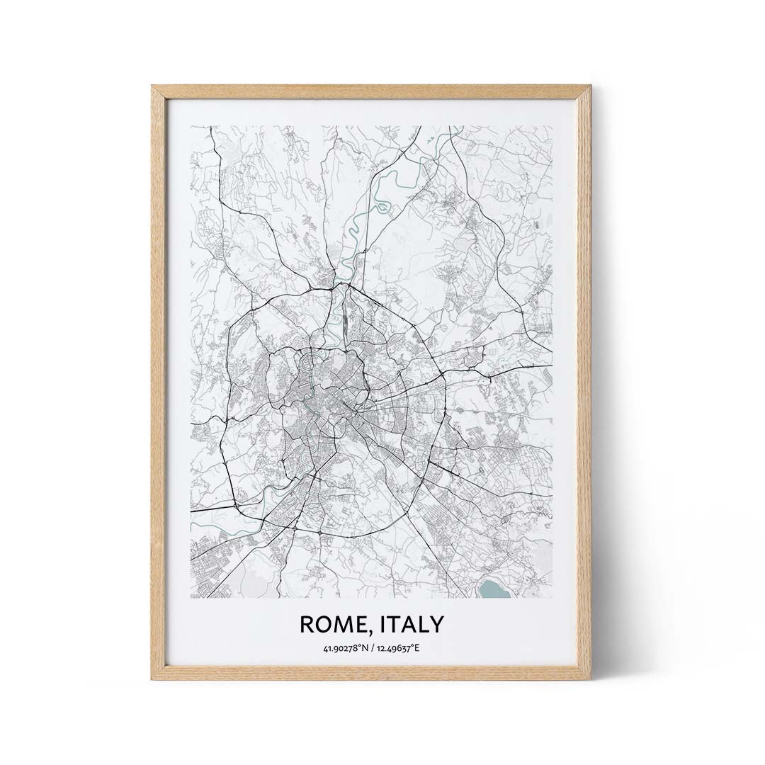 Affiche du plan de la ville de Rome