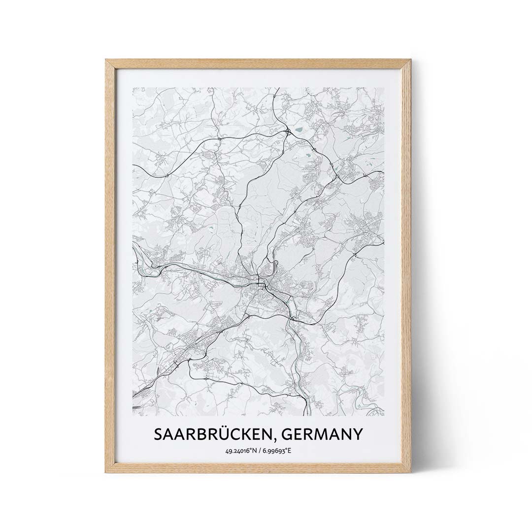 Saarbrucken city map poster