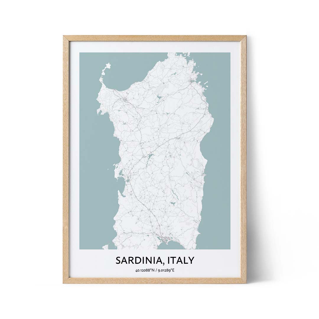 Sardinien Stadtplan Poster