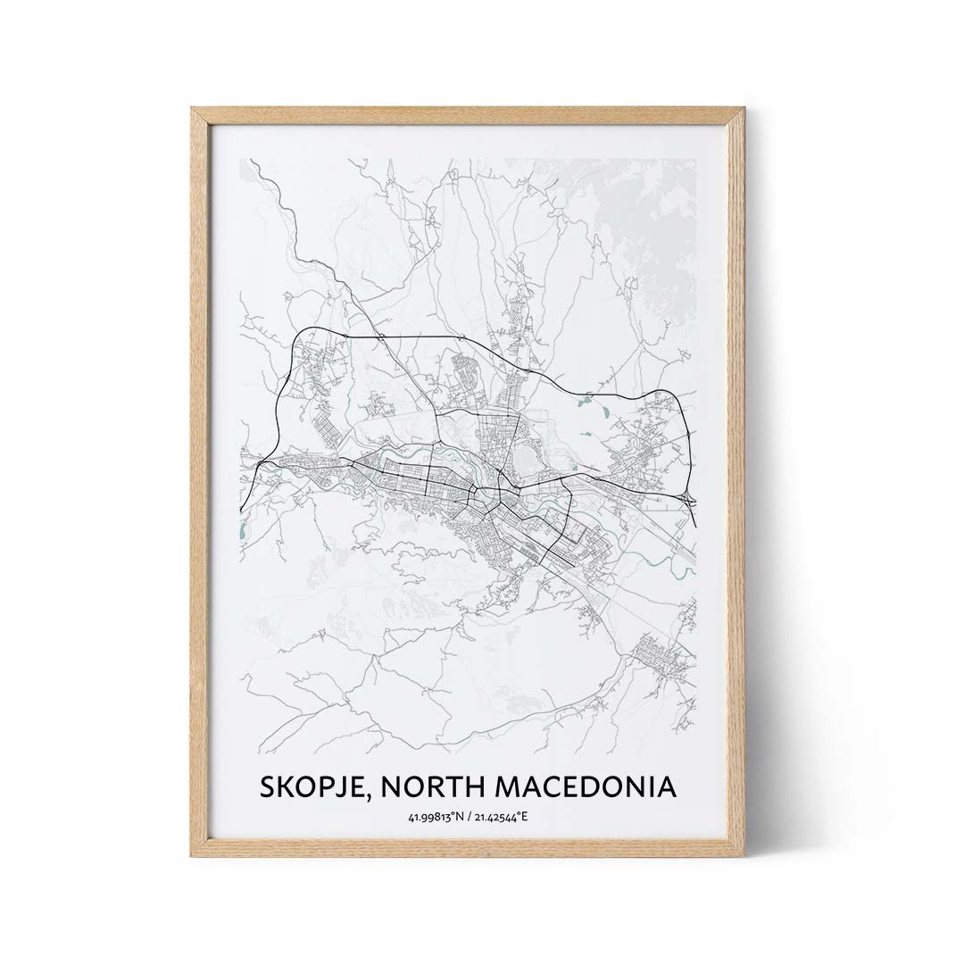 Skopje Stadtplan Poster