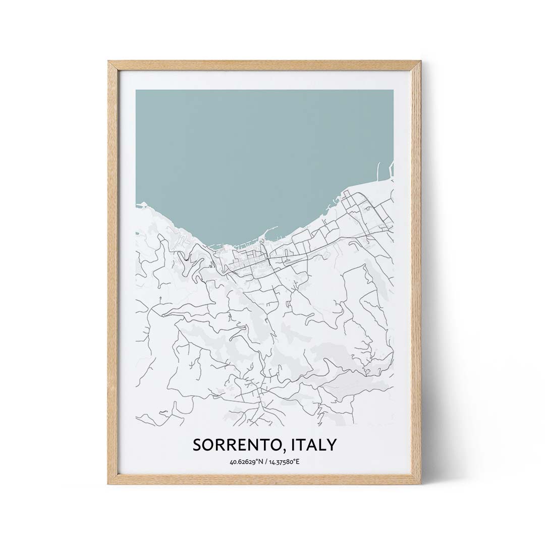 Affiche du plan de la ville de Sorrente