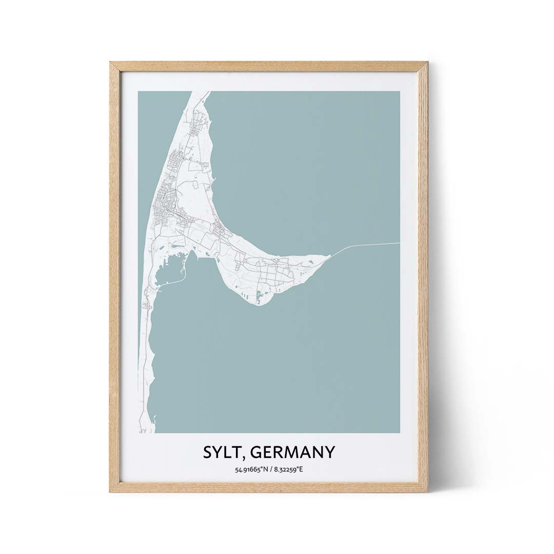 Affiche du plan de la ville de Sylt