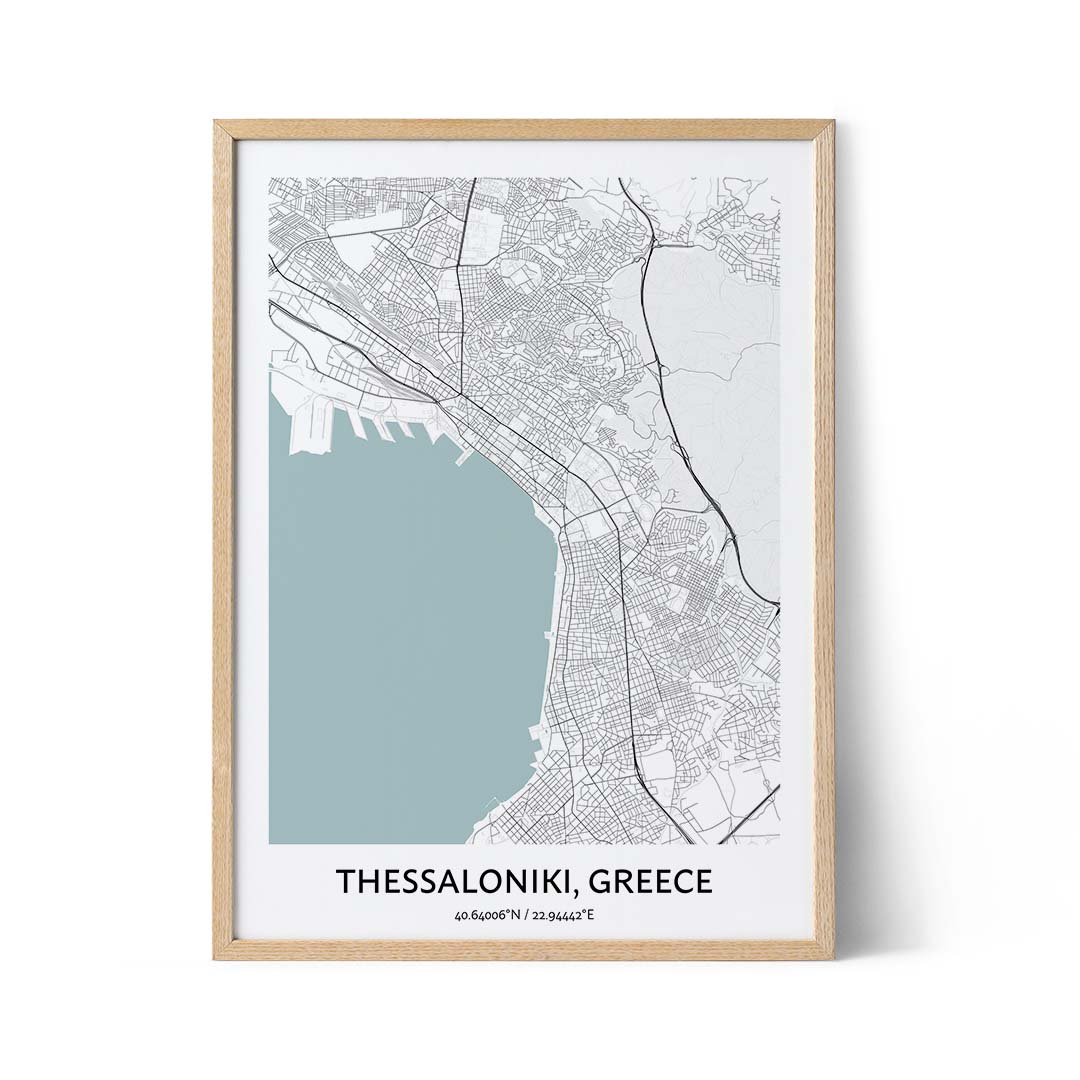 Thessaloniki city map poster