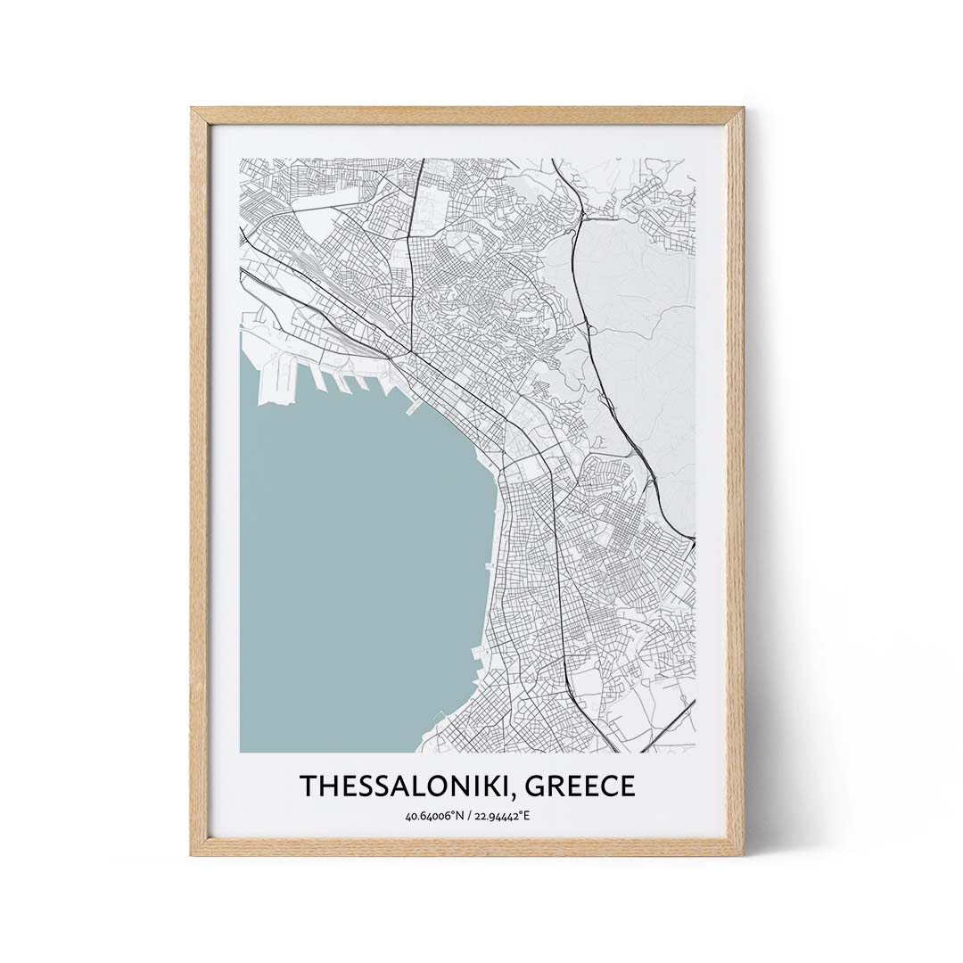 Affiche du plan de la ville de Thessalonique