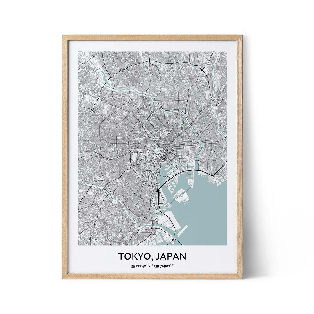 Tokyo city map poster