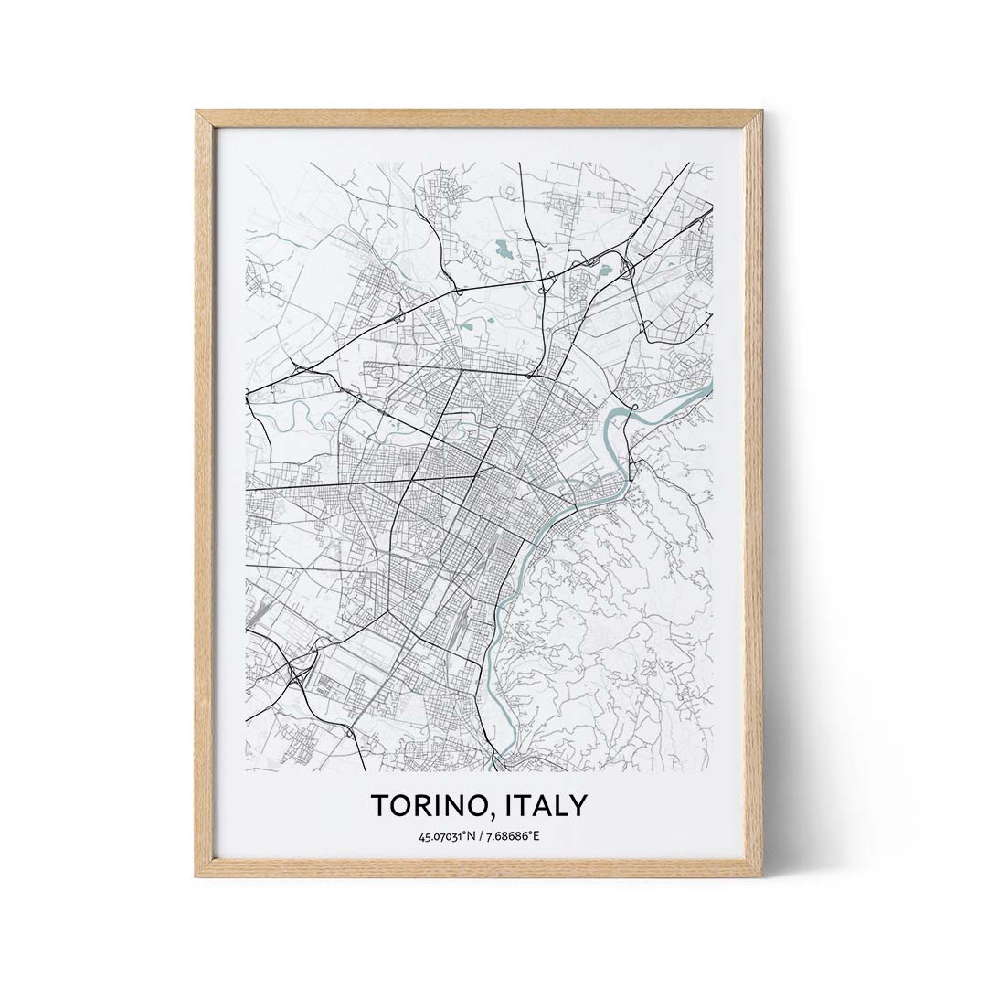 Torino city map poster