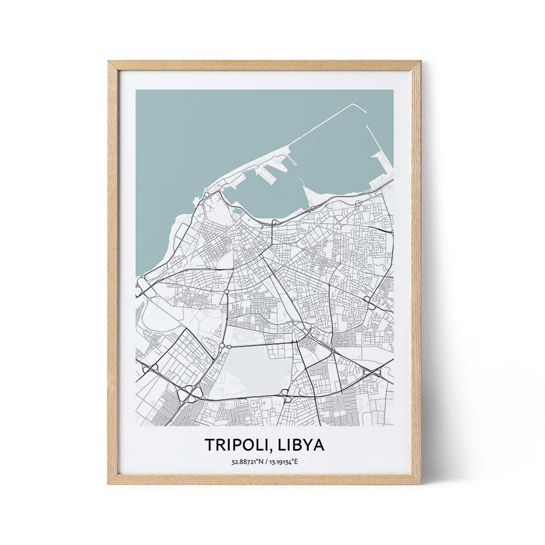Tripoli city map poster
