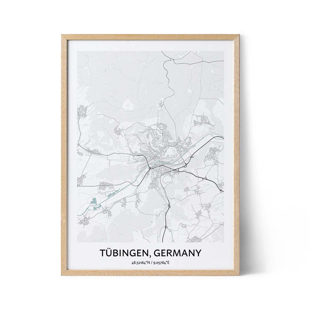 Tubingen city map poster