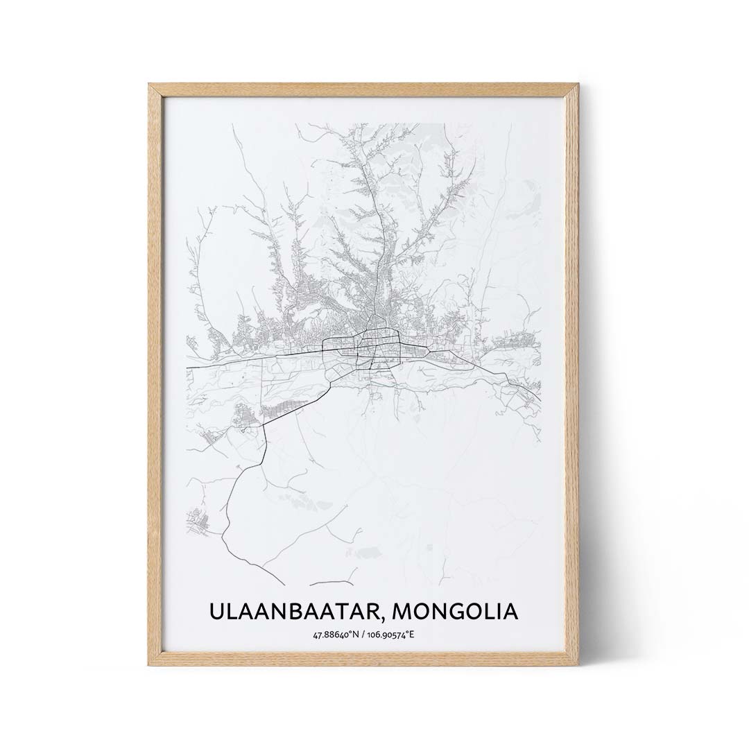 Ulaanbaatar city map poster