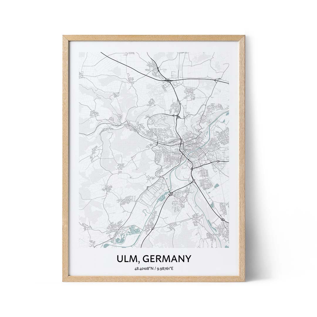 Ulm city map poster