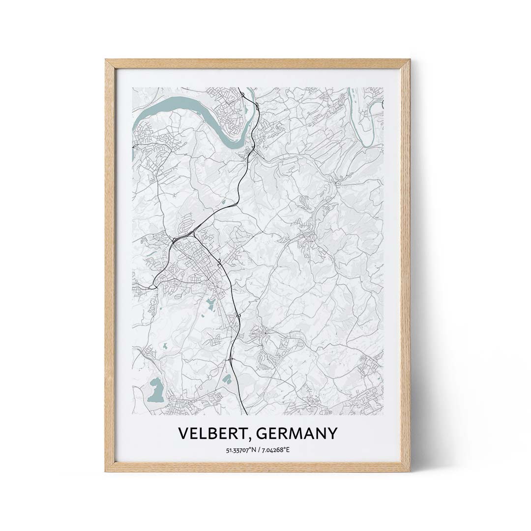 Velbert city map poster