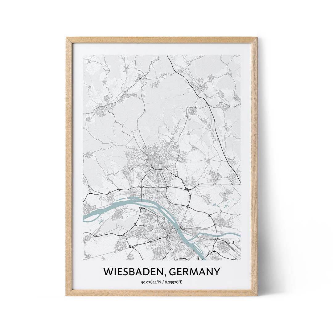 Affiche du plan de la ville de Wiesbaden