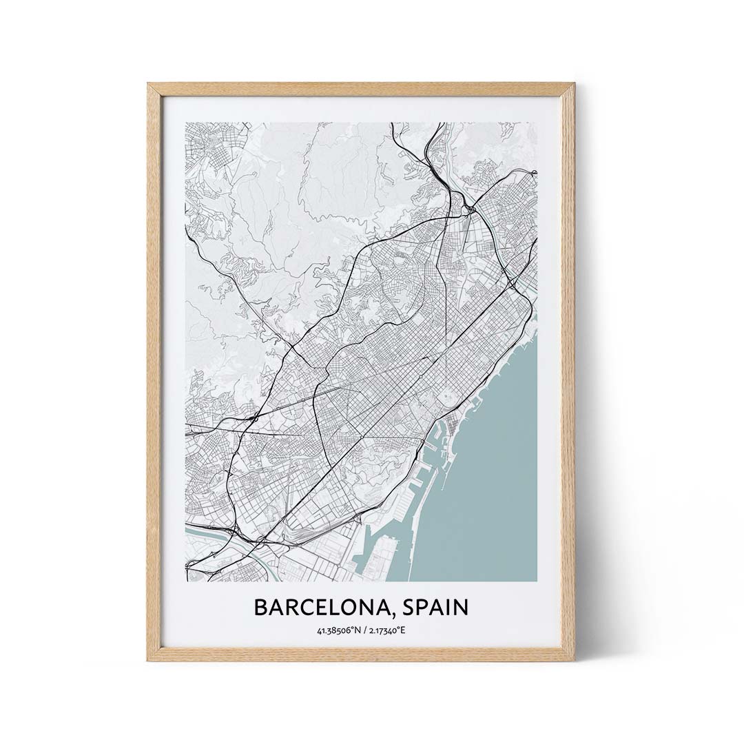 Barcelona city map poster