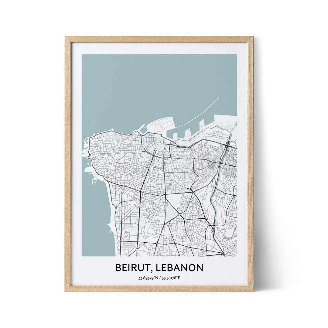 Affiche du plan de la ville de Beyrouth