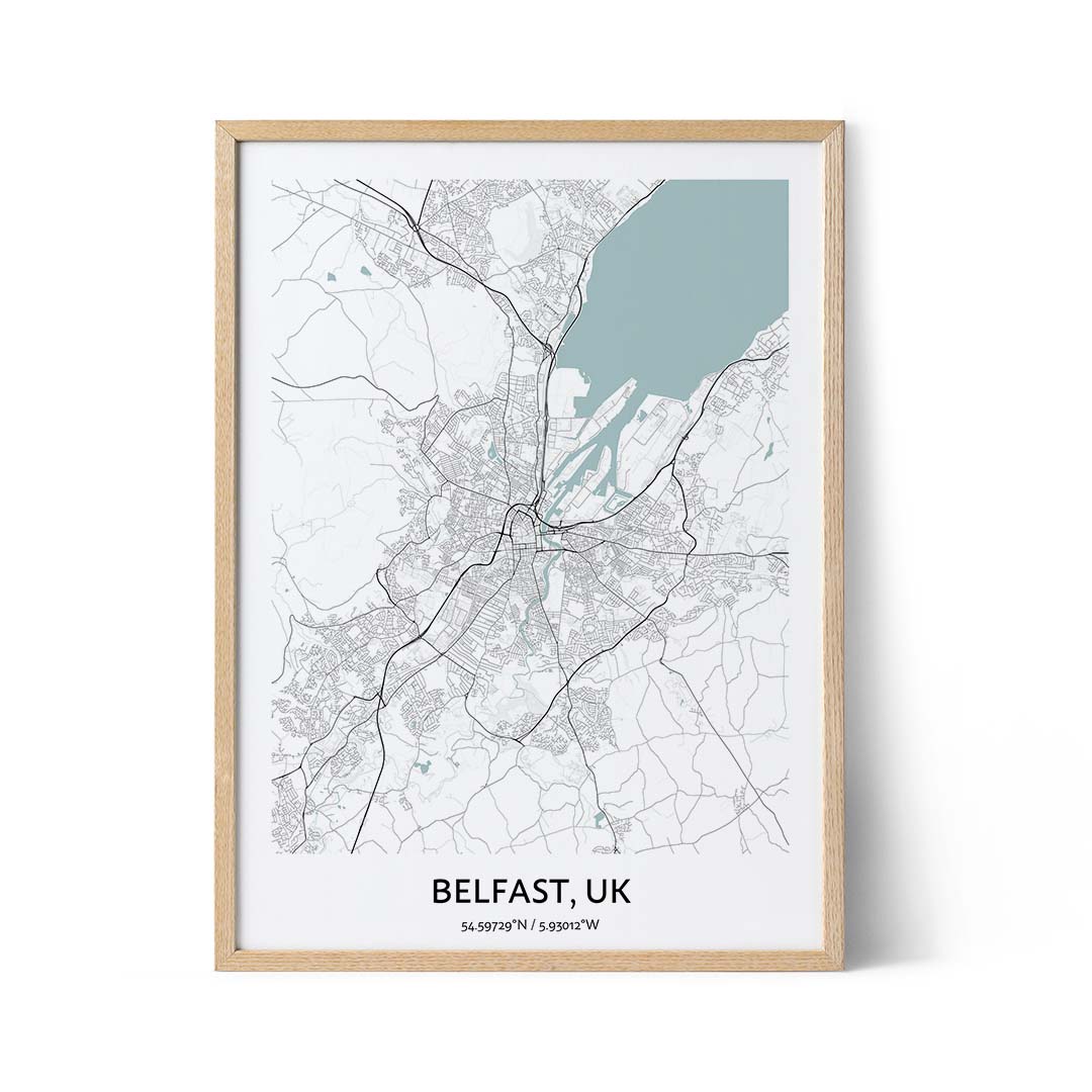 Belfast city map poster