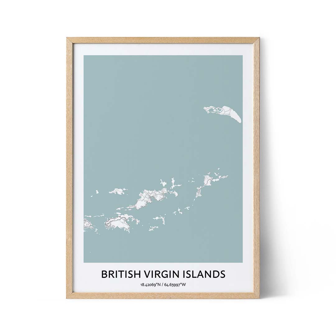 Affiche du plan de la ville des îles Vierges britanniques