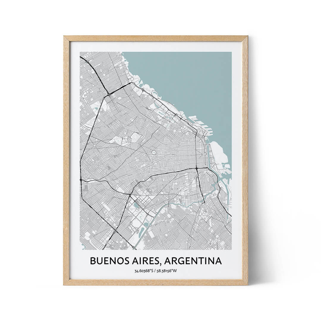 Affiche du plan de la ville de Buenos Aires