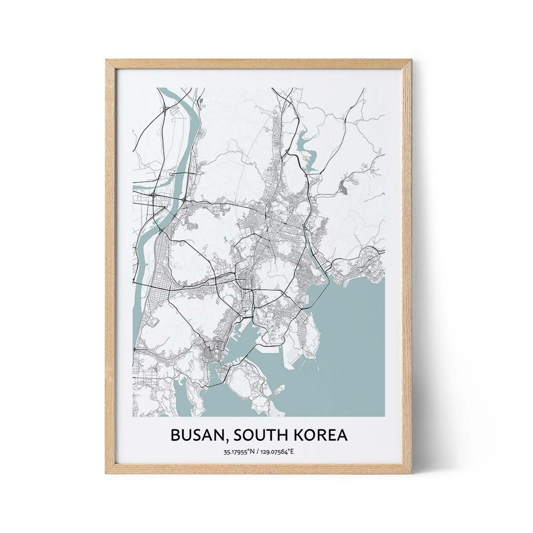 Affiche du plan de la ville de Busan