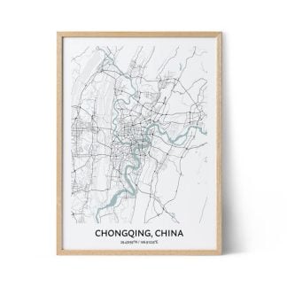 Chongqing city map poster