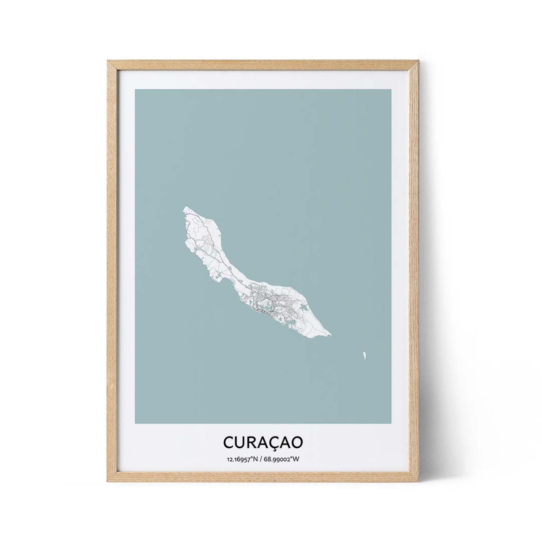 Affiche de la carte de la ville de Curaçao