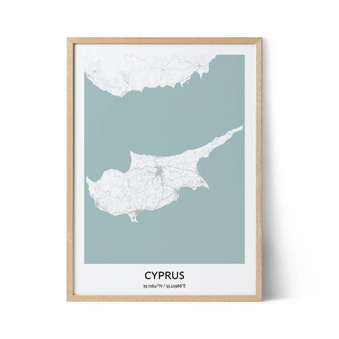 Affiche du plan de la ville de Chypre