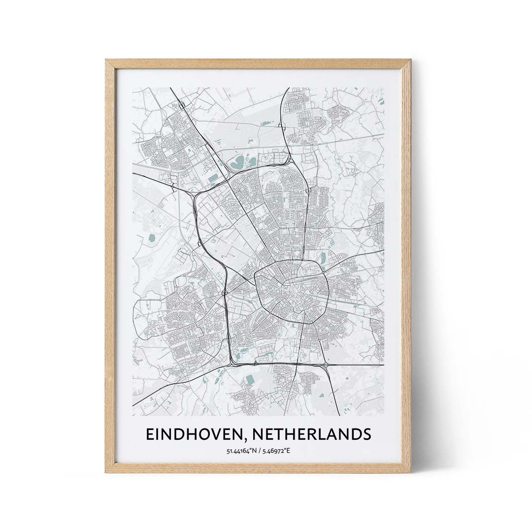 Póster del mapa de la ciudad de Eindhoven