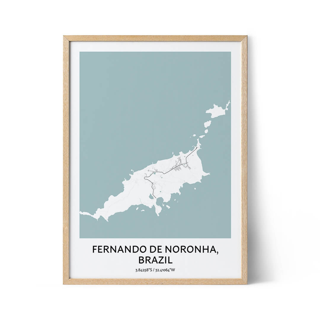 Fernando de Noronha city map poster