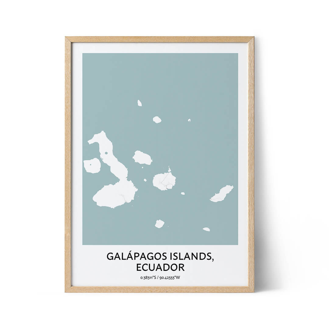 Affiche de la carte de la ville des îles Galapagos