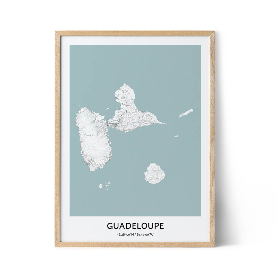 Affiche du plan de la ville de Guadeloupe