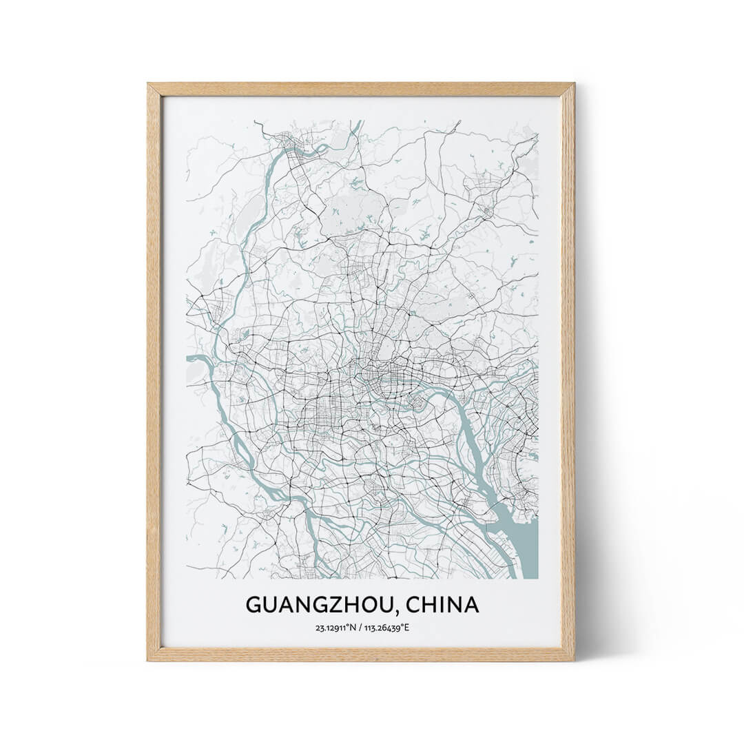 Guangzhou stadsplattegrond poster